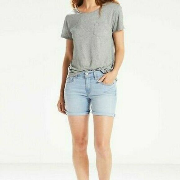 Levi's New Mid-Rise Mid-Length Jean Shorts - Picture 7 of 10